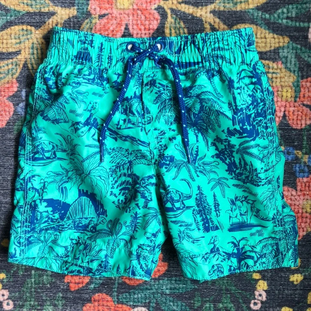 Gap Toddler Dinosaur Print Swim Trunks, Size 2T